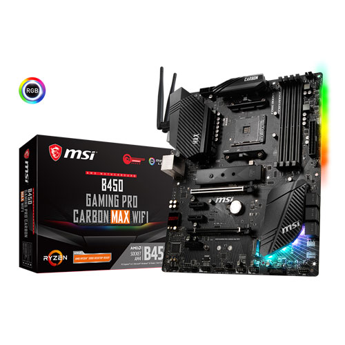 MSI B450 Gaming Pro Carbon Max Wi-Fi AM4 AMD Motherboard MSI B450 Gaming Pro Carbon Max Wi-Fi AM4 AMD Motherboard