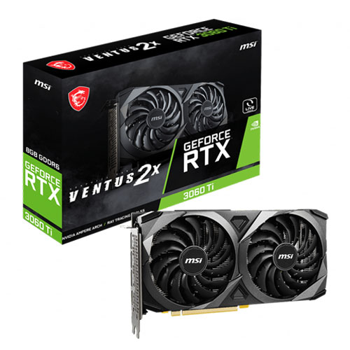 MSI GeForce RTX 3060 Ti Ventus 2X V1 8GB GDDR6 LHR Graphics Card MSI GeForce RTX 3060 Ti Ventus 2X V1 8GB GDDR6 LHR Graphics Card