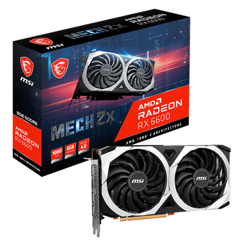 MSI Radeon RX 6600 Mech 2X 8GB GDDR6 Graphics Card MSI Radeon RX 6600 Mech 2X 8GB GDDR6 Graphics Card