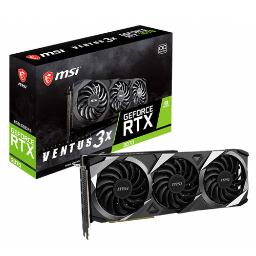 MSI GeForce RTX 3070 Ventus 3X OC 8GB LHR GDDR6 Graphics Card MSI GeForce RTX 3070 Ventus 3X OC 8GB LHR GDDR6 Graphics Card