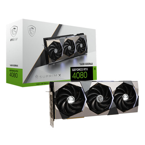 MSI GeForce RTX 4080 SUPRIM X 16GB GDDDR6X Graphics Card MSI GeForce RTX 4080 SUPRIM X 16GB GDDDR6X Graphics Card