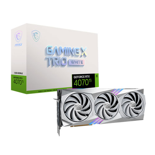 MSI GeForce RTX 4070 Ti Gaming X TRIO 12GB GDDR6X White Graphics Card