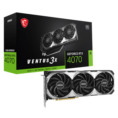 MSI Geforce RTX 4070 Ventus OC 3X E 12GB GDDR6X Graphic Card MSI Geforce RTX 4070 Ventus OC 3X E 12GB GDDR6X Graphic Card