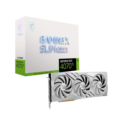 MSI GeForce RTX 4070 Ti Gaming X 12GB GDDR6X SLIM White Graphics Card