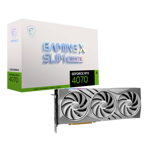 MSI Geforce RTX 4070 Gaming X 12GB GDDR6X SLIM White Graphics Card