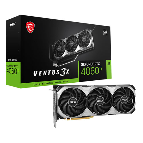 MSI GeForce RTX 4060 Ti Ventus OC 3X 8GB GDDR6X Graphics Card ( 3 YEARS WARRANTY )