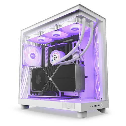 NZXT H6 Flow RGB Edition ATX Mid Tower White Case NZXT H6 Flow RGB Edition ATX Mid Tower White Case