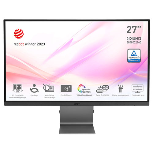 MSI Modern MD271UL 27'' Inch 4K UHD (3840 X 2160) IPS Level Business & Productivity Monitor( 3 YEARS WARRANTY)