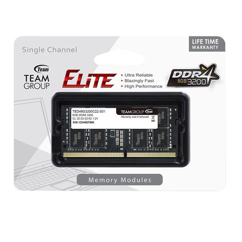 TEAM GROUP ELITE 8GB 3200Mhz SODIMM MEMORY (3 YEARS WARRANTY) TEAM GROUP ELITE 8GB 3200Mhz SODIMM MEMORY (3 YEARS WARRANTY)