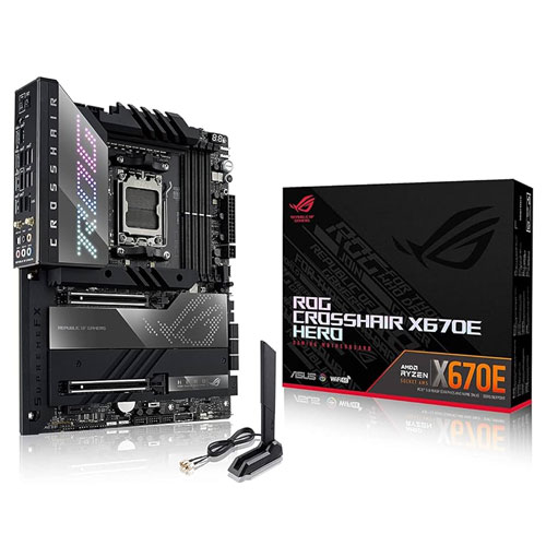 ASUS ROG CROSSHAIR X670E-F HERO Gaming WI-FI DDR5 Motherboard (3 YEARS WARRANTY) ASUS ROG CROSSHAIR X670E-F HERO Gaming WI-FI DDR5 Motherboard (3 YEARS WARRANTY)