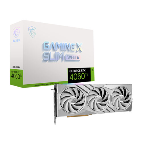 MSI GeForce RTX 4060 Ti Gaming X 8GB GDDR6X SLIM White Graphics Card