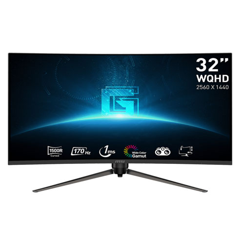 MSI G32CQ5P 32″ Inch WQHD (2560 X 1440) 170HZ 1ms Adaptive Sync Curved Gaming Monitor (3 YEARS WARRANTY) MSI G32CQ5P 32" Inch WQHD (2560 X 1440) 170HZ 1ms Adaptive Sync Curved Gaming Monitor (3 YEARS WARRANTY)
