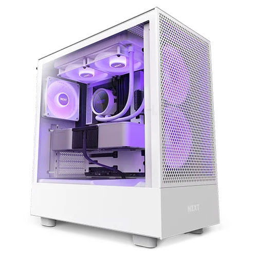 NZXT H5 (2023) Flow RGB Edition ATX Mid Tower White Case NZXT H5 (2023) Flow RGB Edition ATX Mid Tower White Case