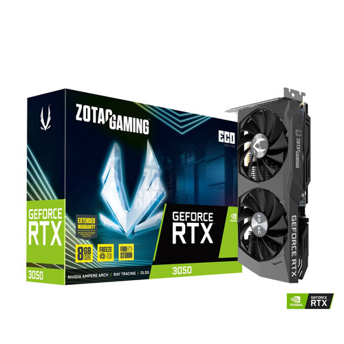 ZOTAC ECO GAMING GeForce RTX 3050 8GB GDDR6 Graphics Card ZOTAC ECO GAMING GeForce RTX 3050 8GB GDDR6 Graphics Card