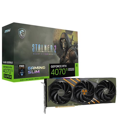 MSI Geforce RTX 4070 TI Super Gaming SLIM 16GB GDDR6X STALKER 2 EDITION Graphics Card (3 YEARS WARRANTY) MSI Geforce RTX 4070 TI Super Gaming SLIM 16GB GDDR6X STALKER 2 EDITION Graphics Card (3 YEARS WARRANTY)